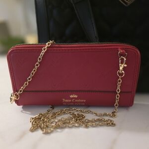 Juicy Couture Pink Clutch with Gold Chain